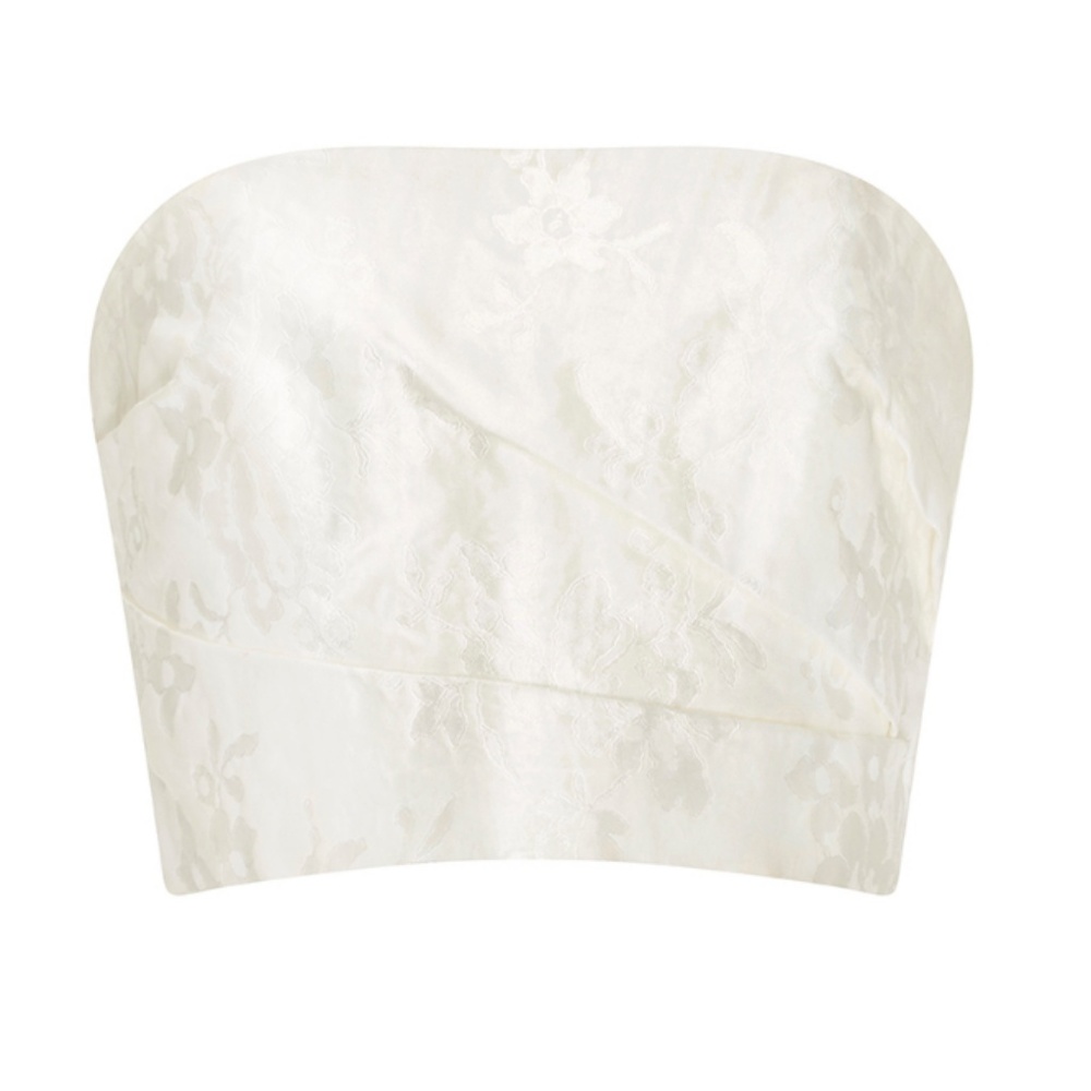 Monique Lhuillier Emmy Bandeau Top (Ivory)